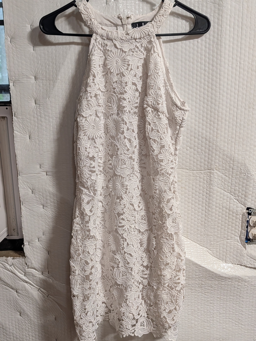 Lulu's Ivory Floral Lace Halter Midi Dress